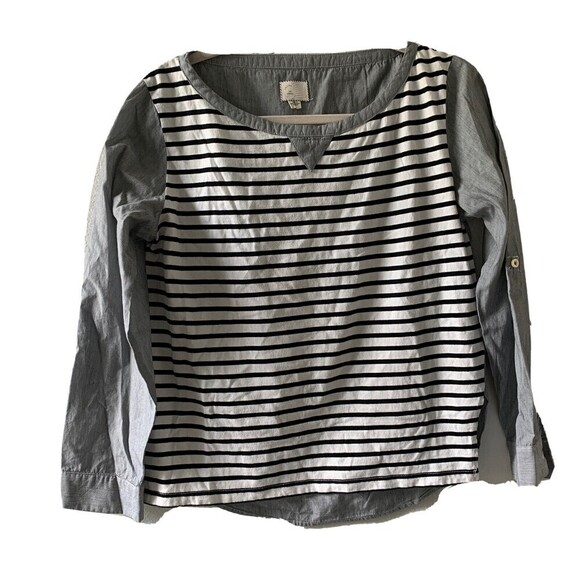 Postmark Anthropologie Womens Size XS Multicolor Stripe Printed Blouse - Picture 1 of 6